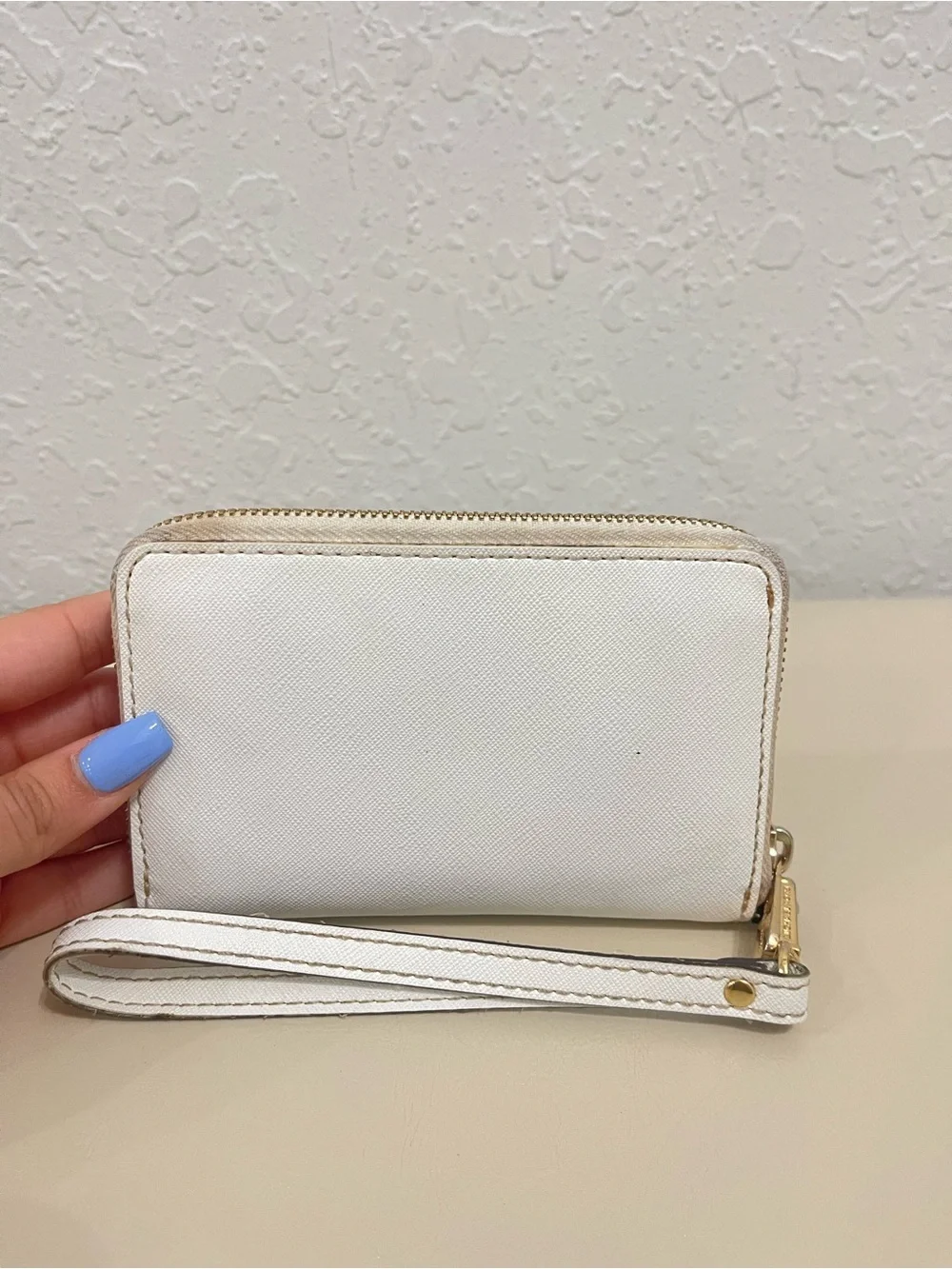 MICHAEL Michael Kors Cream and Gold Zip Around Compact Wallet
